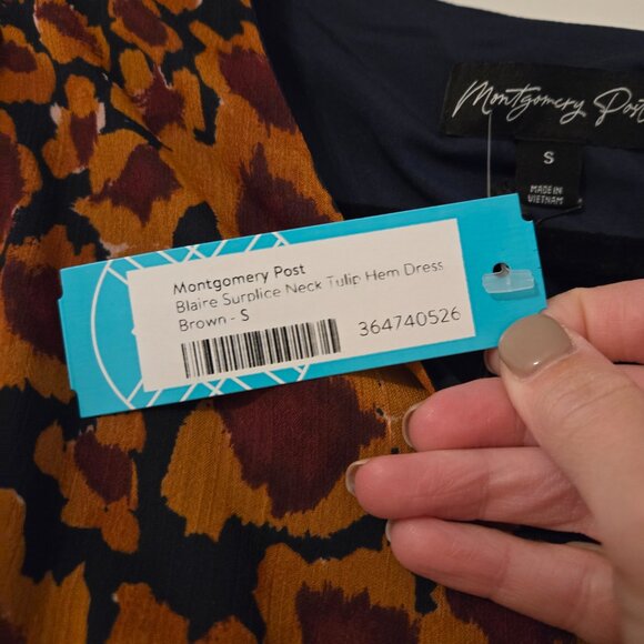 NWT Womens Size Small Montgomery Post Patterned Wrap Dress - Picture 7 of 9